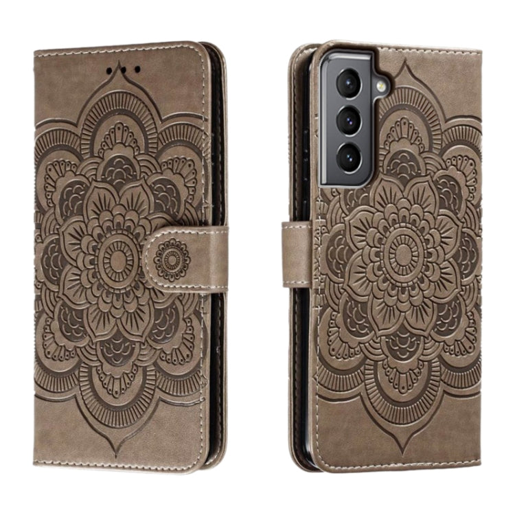 Sun Mandala Embossing Pattern Phone Leather Case