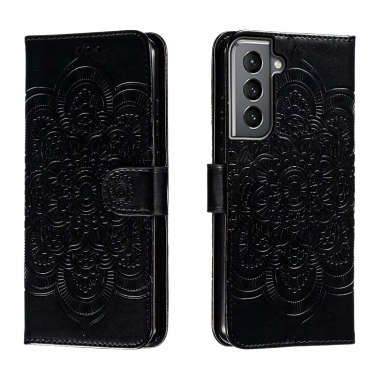 Sun Mandala Embossing Pattern Phone Leather Case