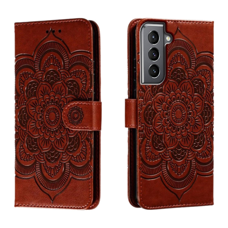 Sun Mandala Embossing Pattern Phone Leather Case