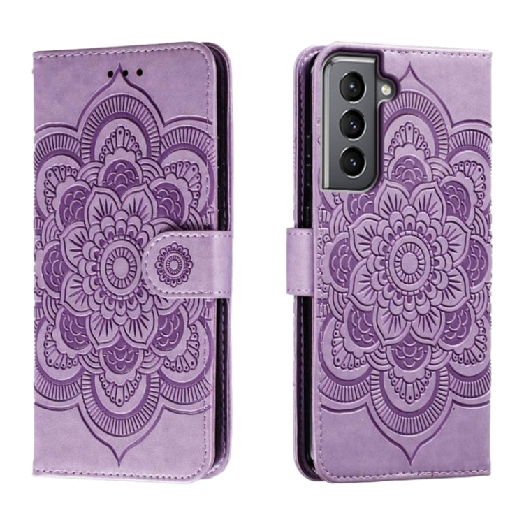 Sun Mandala Embossing Pattern Phone Leather Case