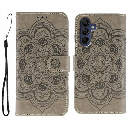 Sun Mandala Embossing Pattern Phone Leather Case
