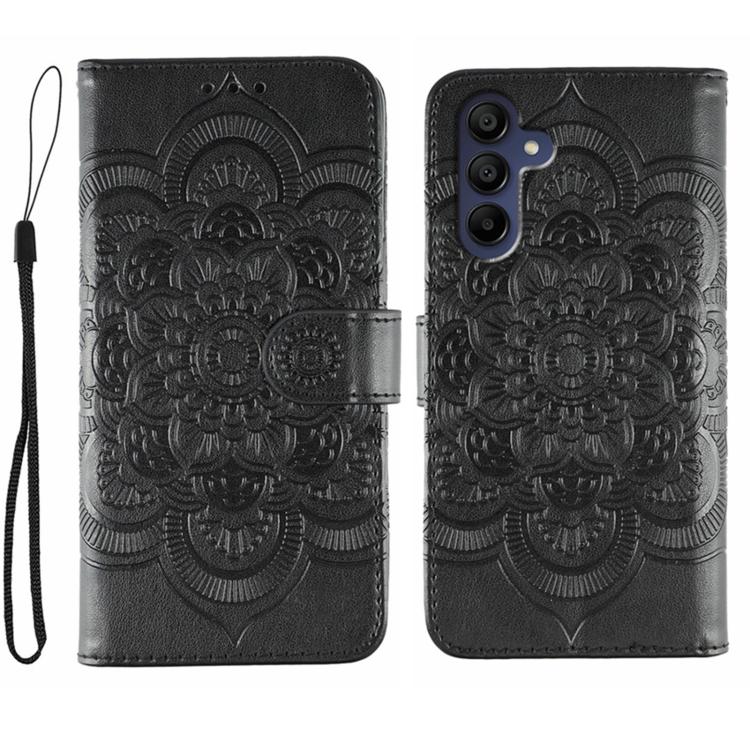 Sun Mandala Embossing Pattern Phone Leather Case