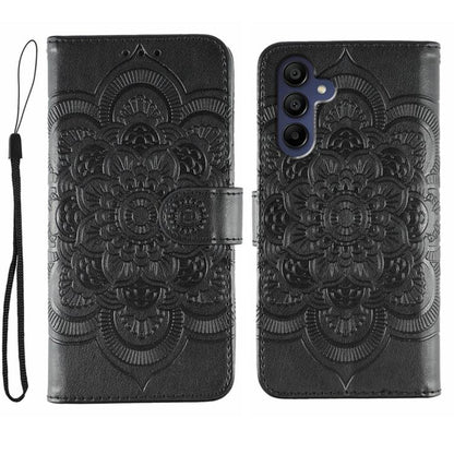 Sun Mandala Embossing Pattern Phone Leather Case