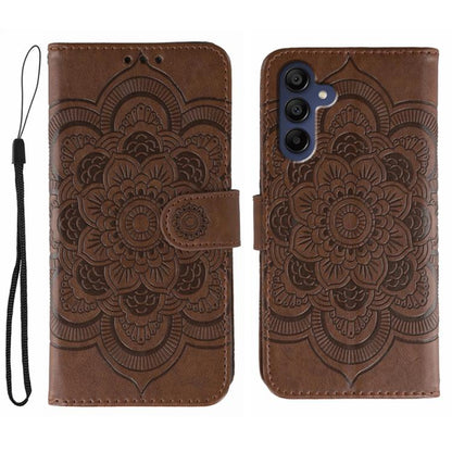 Sun Mandala Embossing Pattern Phone Leather Case
