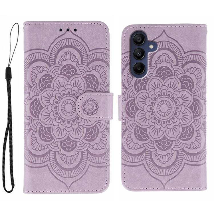 Sun Mandala Embossing Pattern Phone Leather Case