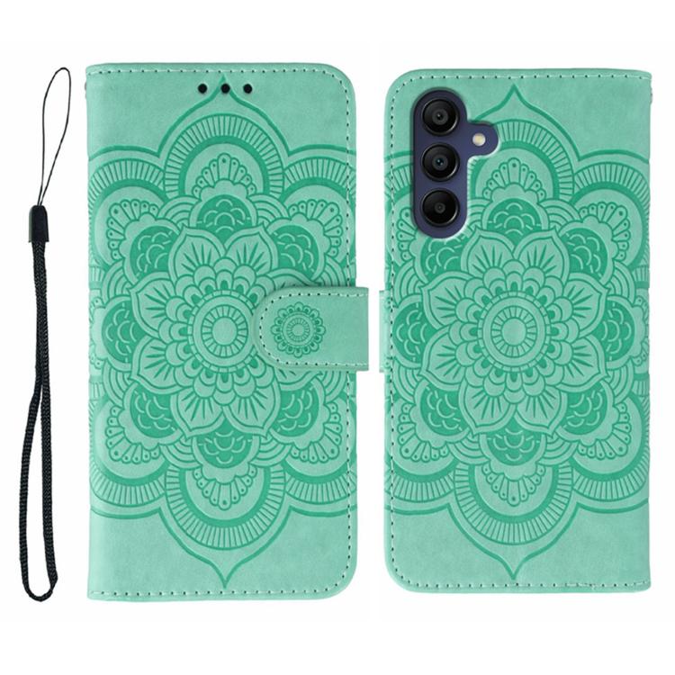 Sun Mandala Embossing Pattern Phone Leather Case