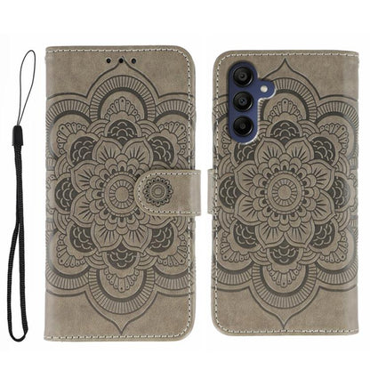 Sun Mandala Embossing Pattern Phone Leather Case