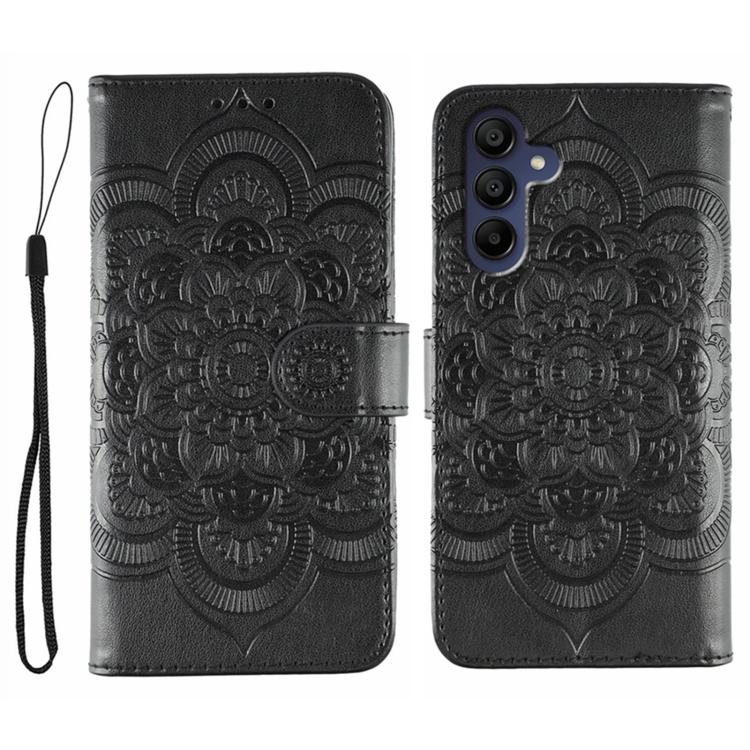 Sun Mandala Embossing Pattern Phone Leather Case