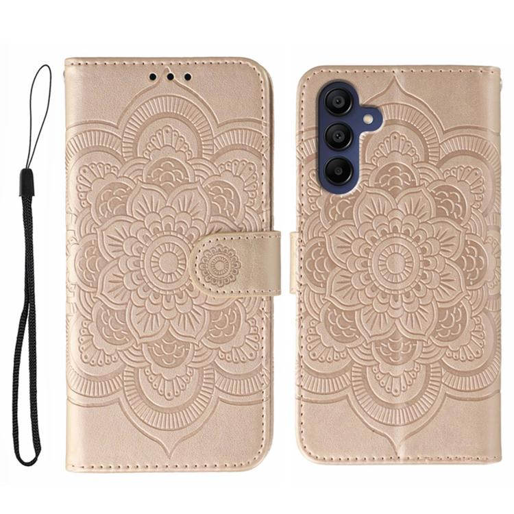 Sun Mandala Embossing Pattern Phone Leather Case