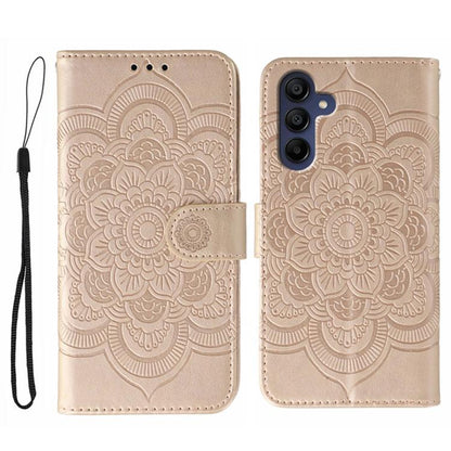 Sun Mandala Embossing Pattern Phone Leather Case