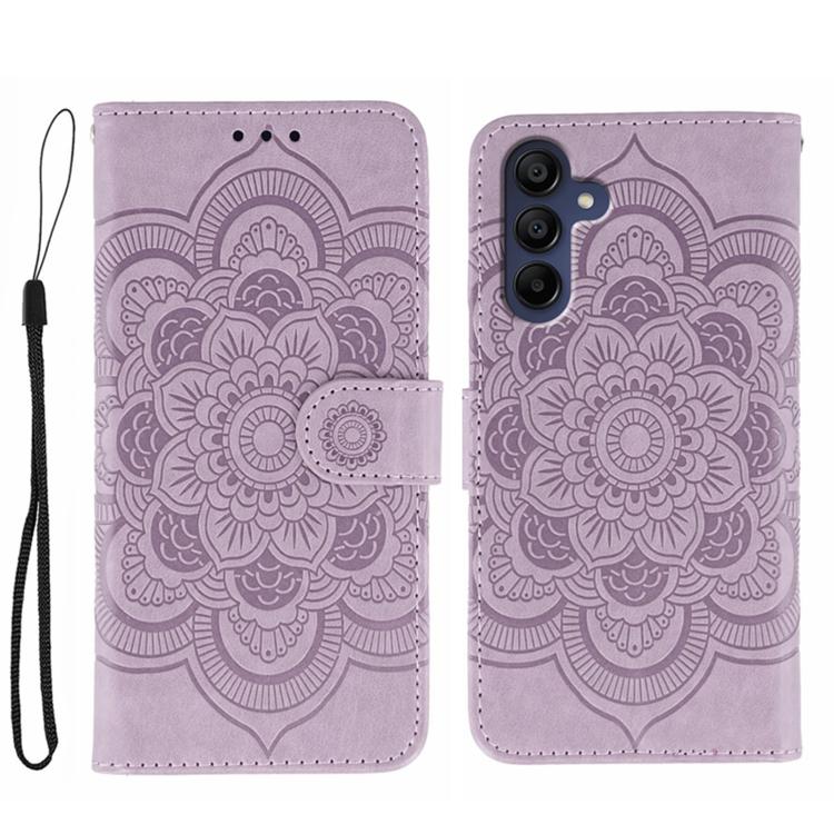 Sun Mandala Embossing Pattern Phone Leather Case