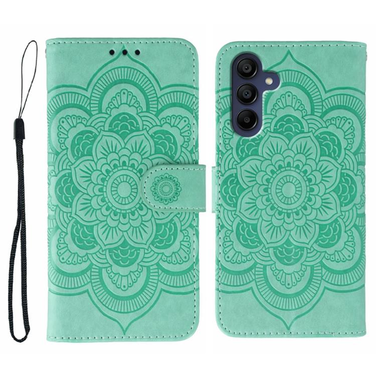 Sun Mandala Embossing Pattern Phone Leather Case