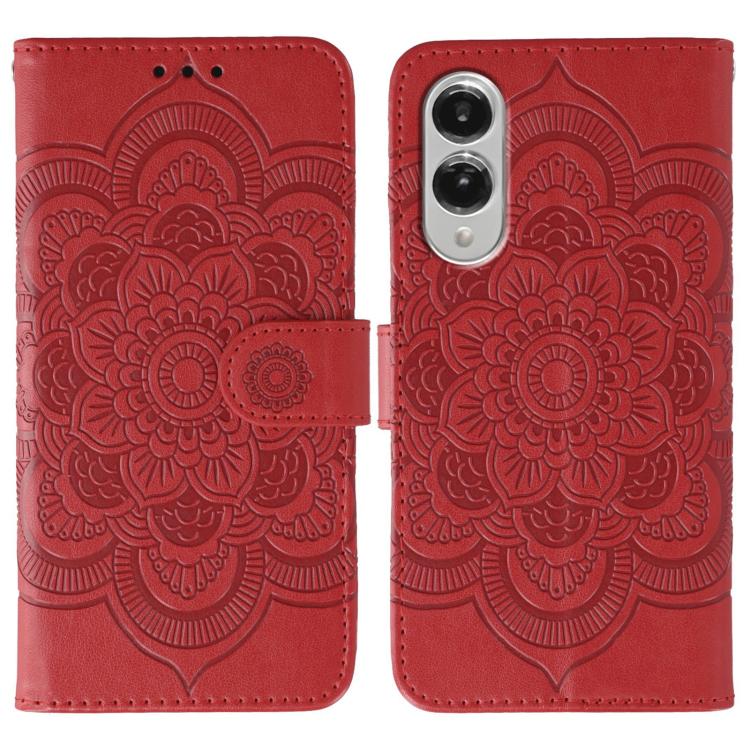 Sun Mandala Embossing Pattern Phone Leather Case