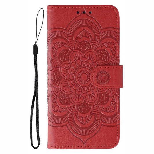 Sun Mandala Embossing Pattern Phone Leather Case