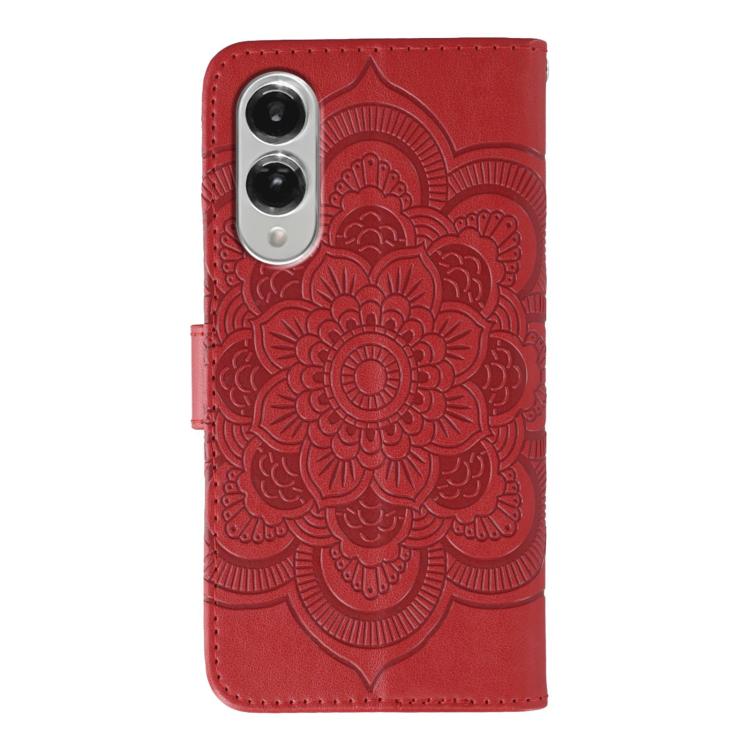 Sun Mandala Embossing Pattern Phone Leather Case