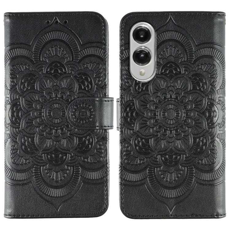 Sun Mandala Embossing Pattern Phone Leather Case