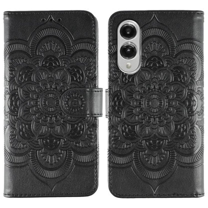 Sun Mandala Embossing Pattern Phone Leather Case
