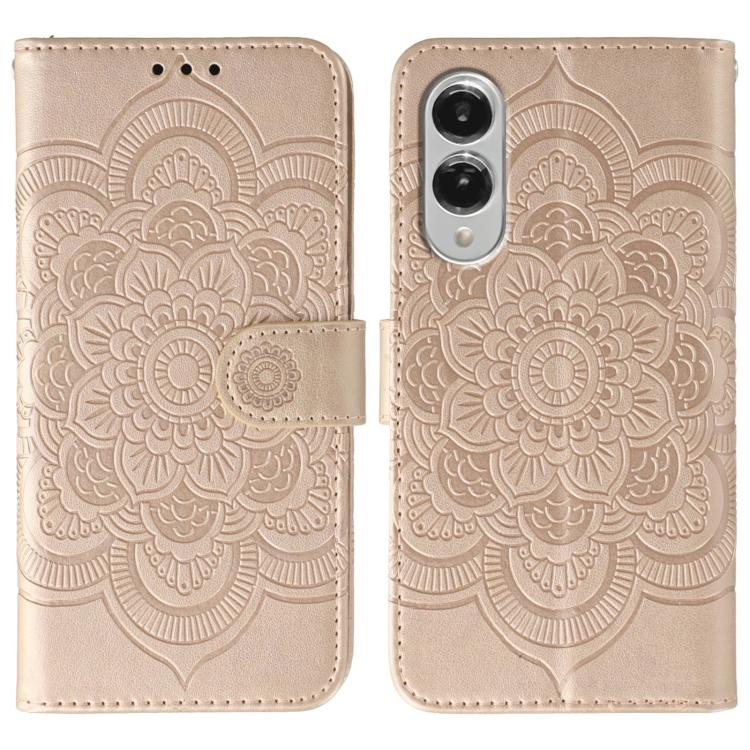 Sun Mandala Embossing Pattern Phone Leather Case