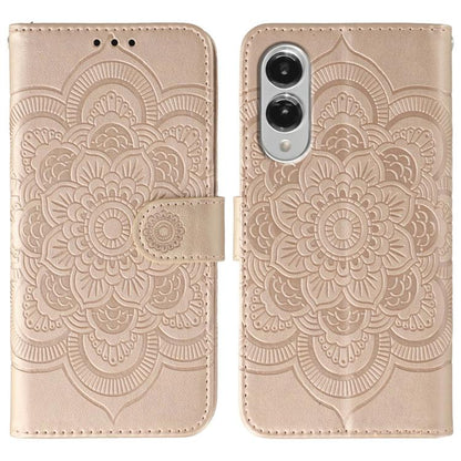 Sun Mandala Embossing Pattern Phone Leather Case