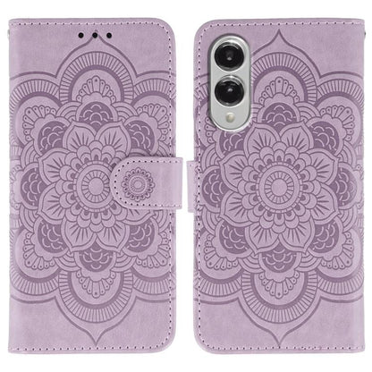 Sun Mandala Embossing Pattern Phone Leather Case
