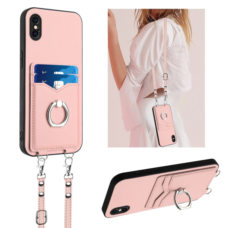 R20 Crossbody Rope Ring Card Holder Phone Case