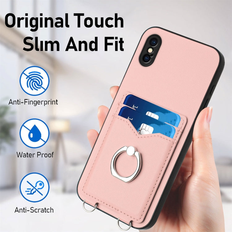 R20 Crossbody Rope Ring Card Holder Phone Case