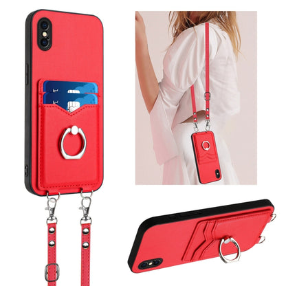R20 Crossbody Rope Ring Card Holder Phone Case