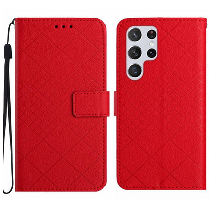Rhombic Grid Texture Leather Phone Case