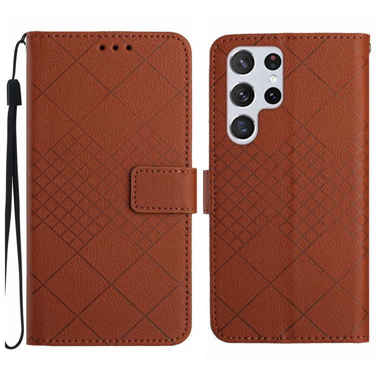Rhombic Grid Texture Leather Phone Case