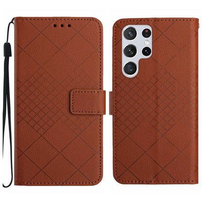 Rhombic Grid Texture Leather Phone Case