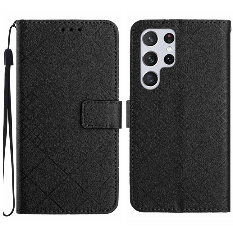 Rhombic Grid Texture Leather Phone Case