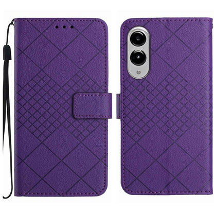 Rhombic Grid Texture Leather Phone Case