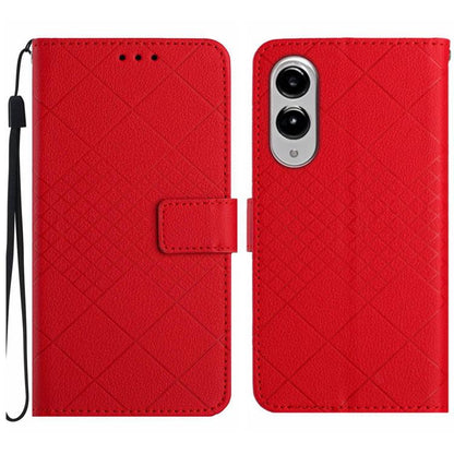 Rhombic Grid Texture Leather Phone Case
