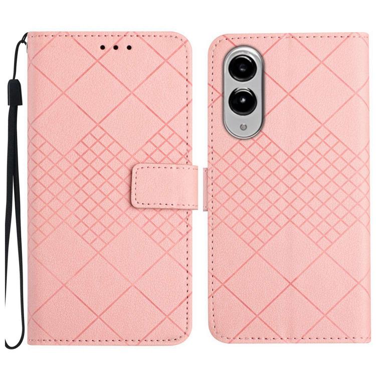 Rhombic Grid Texture Leather Phone Case