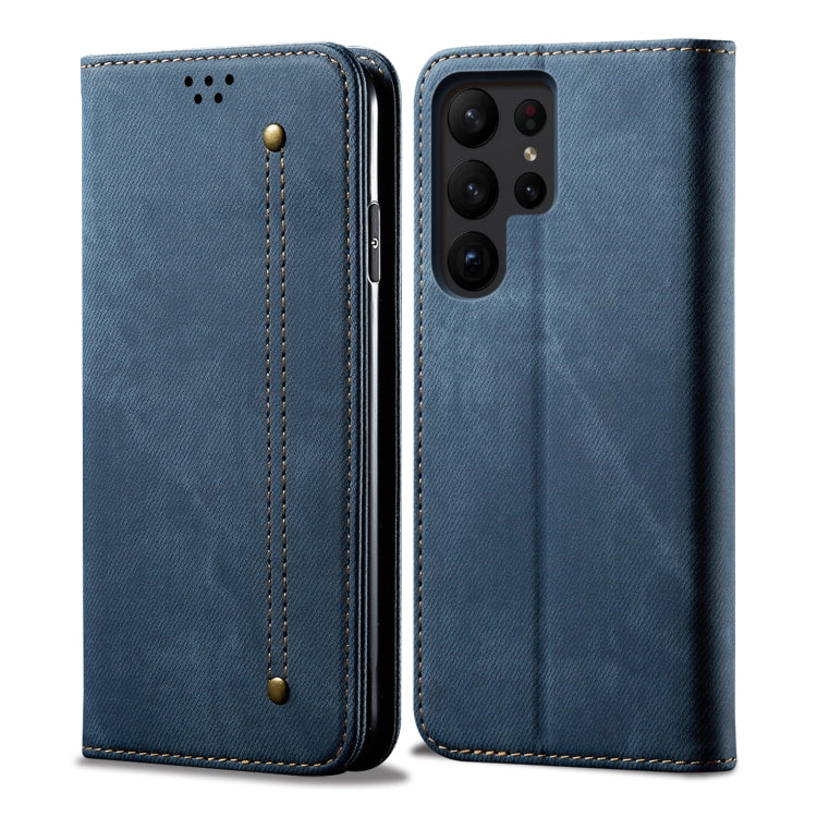 Denim Texture Casual Style Horizontal Flip Leather Case