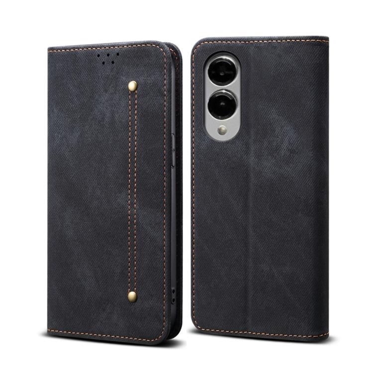 Denim Texture Casual Style Horizontal Flip Leather Case