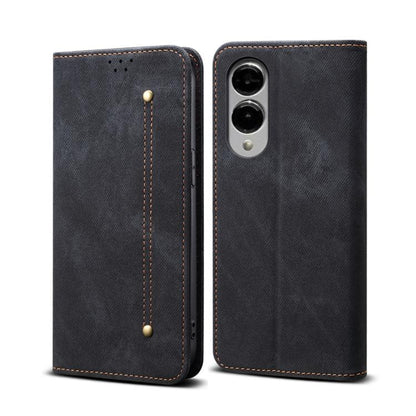 Denim Texture Casual Style Horizontal Flip Leather Case