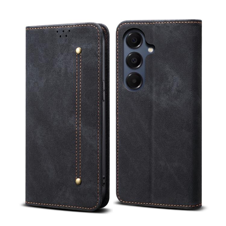 Denim Texture Casual Style Horizontal Flip Leather Case