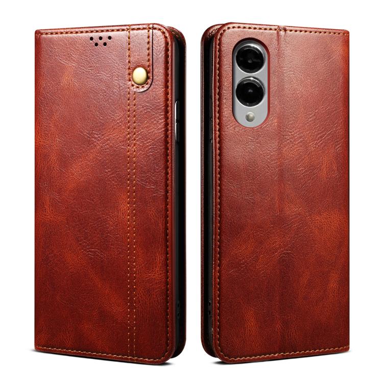Oil Wax Crazy Horse Texture Leather Phone Case