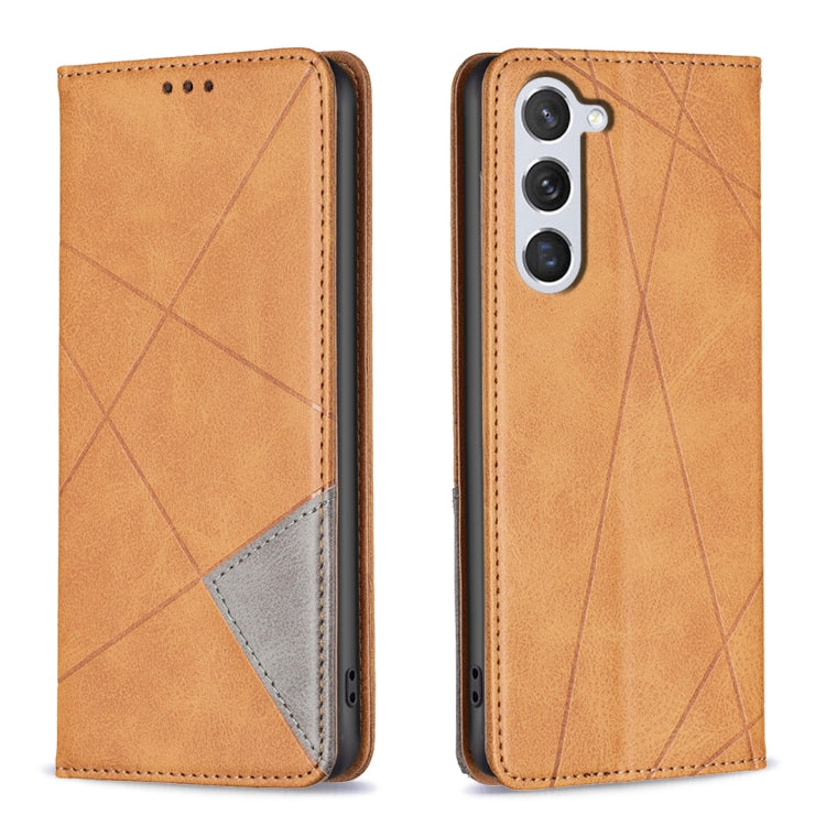 Rhombus Texture Magnetic Leather Phone Case