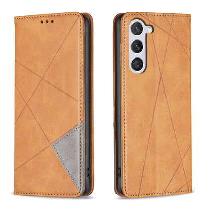Rhombus Texture Magnetic Leather Phone Case