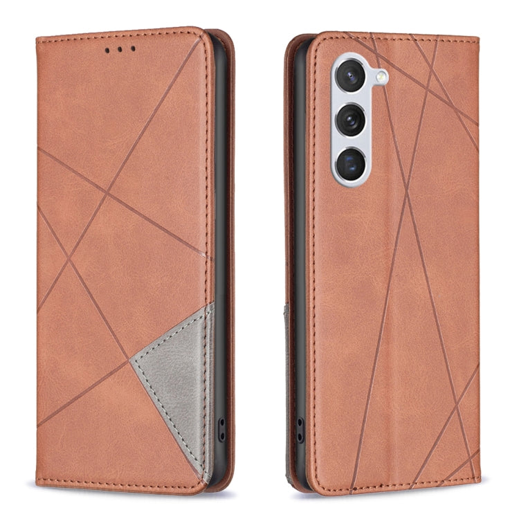Rhombus Texture Magnetic Leather Phone Case