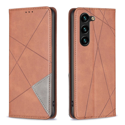 Rhombus Texture Magnetic Leather Phone Case