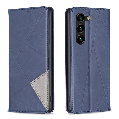 Rhombus Texture Magnetic Leather Phone Case