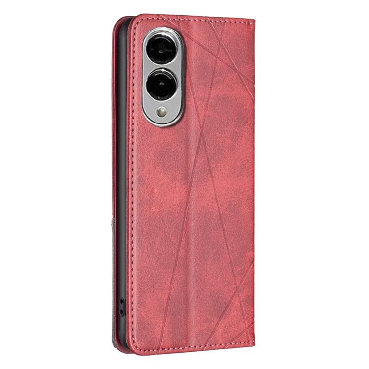 Rhombus Texture Magnetic Leather Phone Case