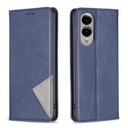 Rhombus Texture Magnetic Leather Phone Case