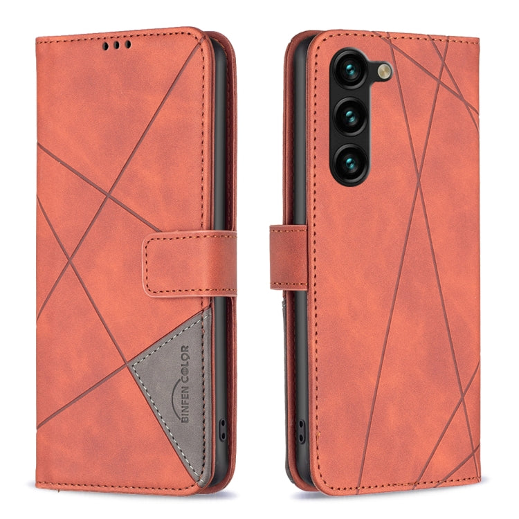Magnetic Buckle Rhombus Texture Leather Phone Case