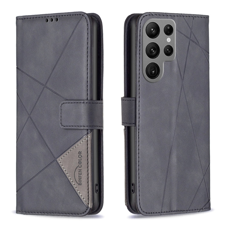 Magnetic Buckle Rhombus Texture Leather Phone Case