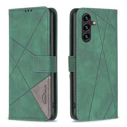 Magnetic Buckle Rhombus Texture Leather Phone Case