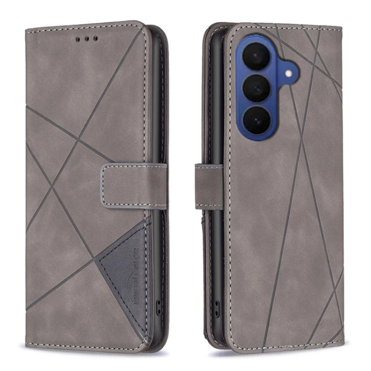 Magnetic Buckle Rhombus Texture Leather Phone Case